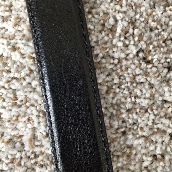 Alton Lane Italian Leather Belt Size 44 Black USA Made Classic Menswear - Picture 11 of 16